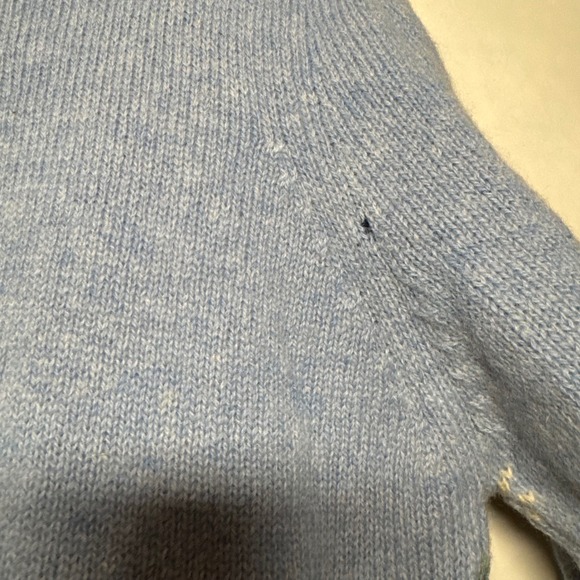 RARE Vtg Hand Embroidered Wedding Sweater 100%‎ Pure Wool Shetland Cottagecore - Picture 10 of 14